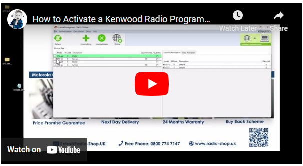 How to Activate a Kenwood Radio Programming License Key — Radio Shop LTD