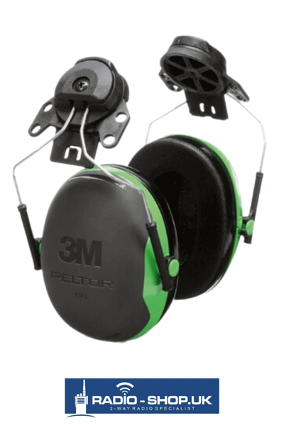 Helmet Mounted X1P3 - 3M PELTOR Earmuffs - Green - SNR =26dB