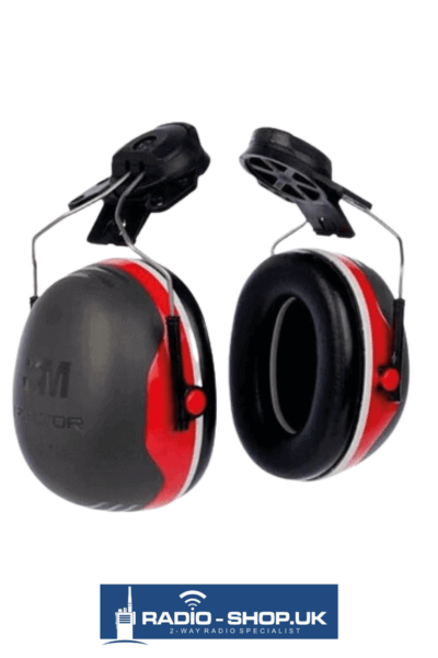 Helmet Mounted X3P3 - 3M PELTOR Earmuffs - Red - SNR =32dB
