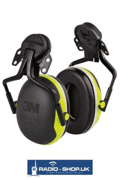 Helmet Mounted X4P3 - 3M PELTOR Earmuffs - Hi Vis - SNR =32dB