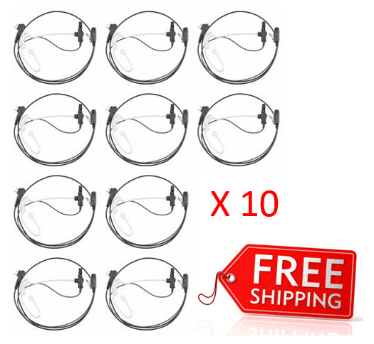 Bundle - Value Audio Acoustic Tube Earphone For Use With DP1000 Series - VAATDP1_10 Pack