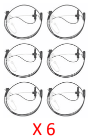 Bundle - Value Audio Acoustic Tube Earphone For Use With DP1000 Series - VAATDP1_6 Pack