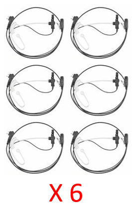 Bundle - Value Audio Acoustic Tube Earphone For Use With DP1000 Series - VAATDP1_6 Pack