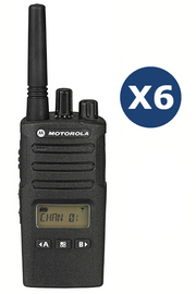 Motorola XT460 6 pack licence free two way radios with chargers and earpieces
