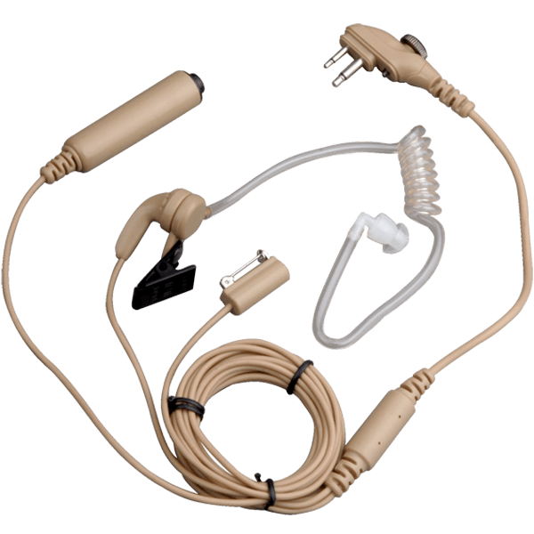 Hytera 3-wire surveillance earpiece with a volume control knob and transparent acoustic tube (off white) - EAM15_Radio-Shop UK