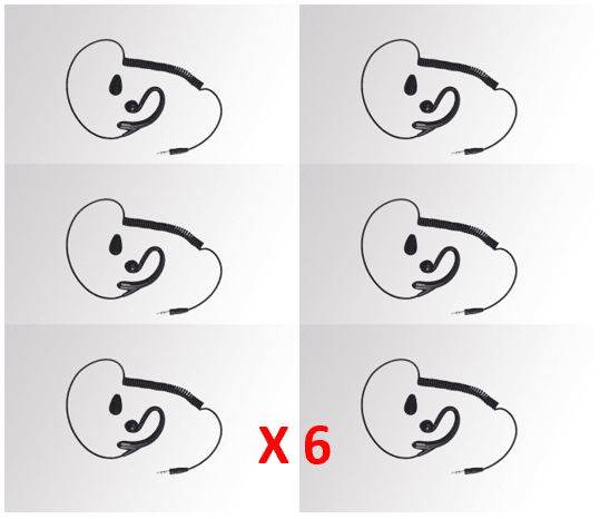 Bundle - Hytera Receive-Only C Style Earpiece (for use with PTT & MIC cable) - EH-01_Radio-Shop UK