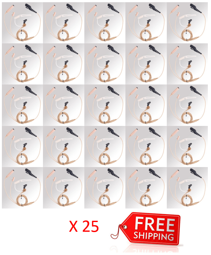 Bundle - Hytera 3 wire Surveillance Earpiece with Transparent Acoustic Tube (Beige) - EAN17_Radio-Shop UK