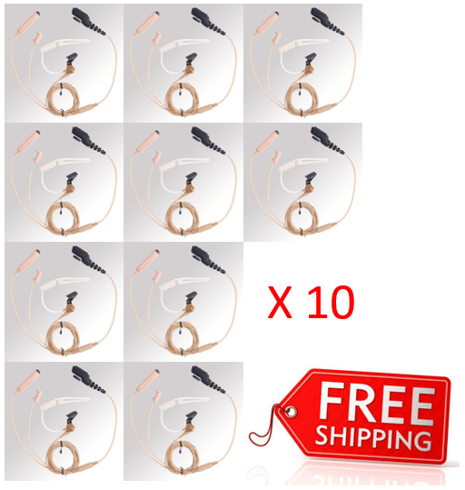Bundle - Hytera 3 wire Surveillance Earpiece with Transparent Acoustic Tube (Beige) - EAN17_Radio-Shop UK