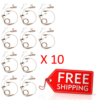 Bundle - Hytera 3-wire Dual-PTT Surveillance Earpiece with Transparent Acoustic Tube (Beige) - EAN19_Radio-Shop UK