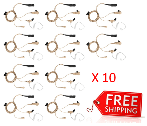Bundle - Motorola 3 Wire Surveillance Earpiece Kits - Beige - PMLN6755_Radio-Shop UK
